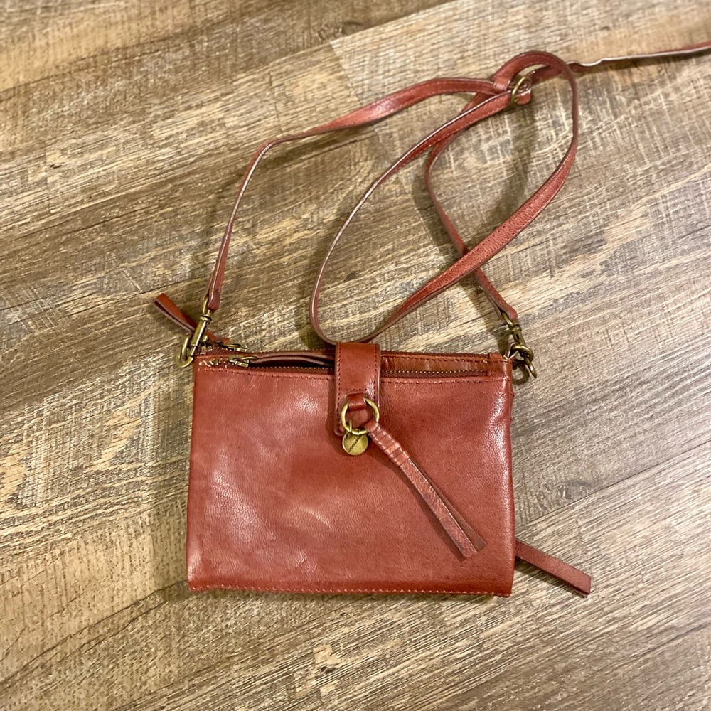 Lucky Brand Rust Red Leather Crossbody Bag